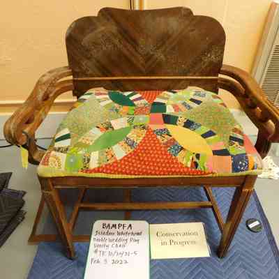 Chair with Double Wedding Ring Seat Cushion