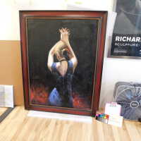 Woman in blue dress with raised arms - Image 3