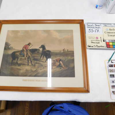 Man on Horseback Chasing a Horse