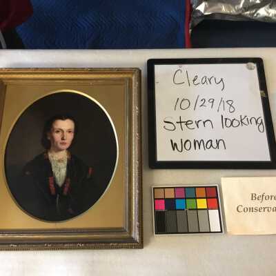 Stern looking woman