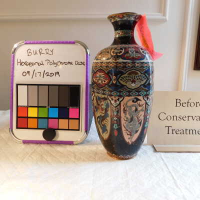 Hexagonal Polychrome Vase