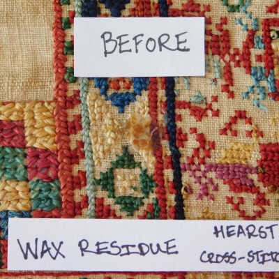 Close up before removal of #14 waxy accretion