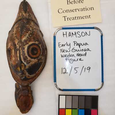 Early Papua New Guinea Wooden Head Figure