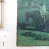          Two Native Americans against green sky and hills picture number 18
