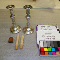 Candlestick Holders, Wooden Icon Diptych