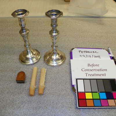 Candlestick Holders, Wooden Icon Diptych