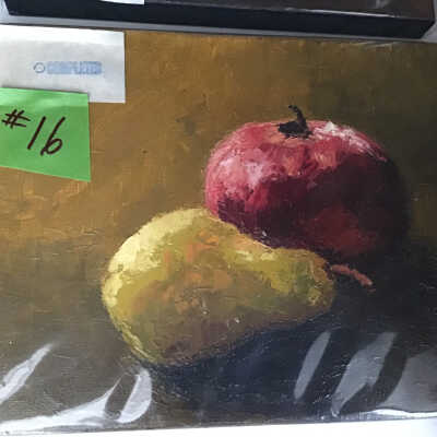 Red and green fruit still life
