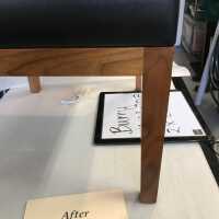          Wood legs  had honey pot applied and then buffed out
