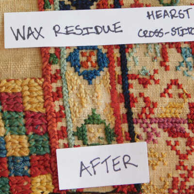 Close up after cleaning #14 waxy accretion