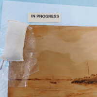          Dutch Windmill scene - wood burnishing picture number 17
