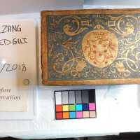         Medieval Painted Gilt Box with Key picture number 6
