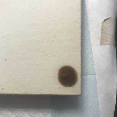 In progress shot - bottom right corner, after consolidation, before barrier layer and in painting completed 