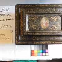          Medieval Painted Gilt Box with Key picture number 3
