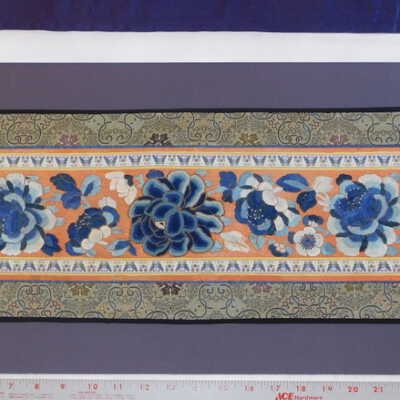 Chinese Imperial Court Sleeve - Embroidered Blue Flowers