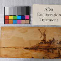          Dutch Windmill scene - wood burnishing picture number 24
