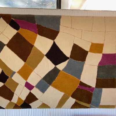 Woven wool art rug