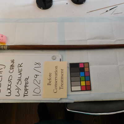 Wood Cane with Silver Topper