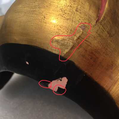 Forehead top right: Losses and areas to consolidate 