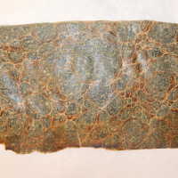          Before treatment; Loose fly leaf with broken edge (front side)
