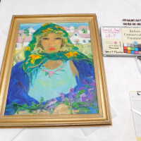 Portrait of a Woman in teal scarf