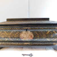          Medieval Painted Gilt Box with Key picture number 1
