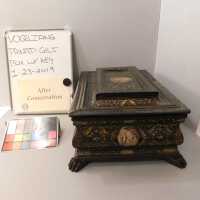          Medieval Painted Gilt Box with Key picture number 16
