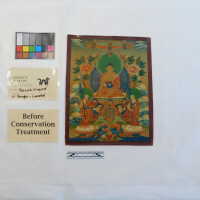          Seated figure with two small attendants picture number 5
