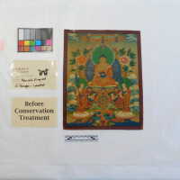          Seated figure with two small attendants picture number 6
