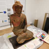          Painted Wooded Buddha picture number 12
