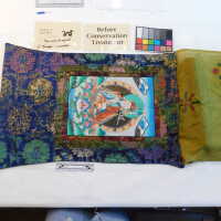          Wall hanging depicting seated Asian figure picture number 2
