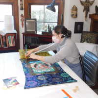          Wall hanging depicting seated Asian figure picture number 6
