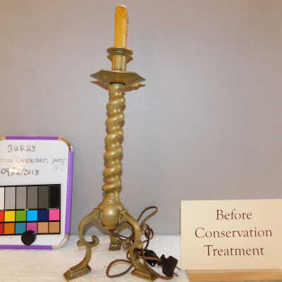 Brass candlestick lamps
