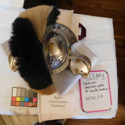 Centurion helmet with black and white horse hair