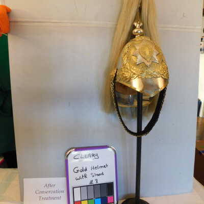 Gold Helmet with stand