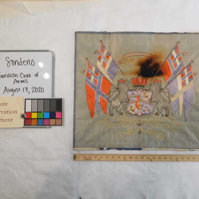 Client: Sondeno. Item: Swedish Royal Coat of Arms embroidery