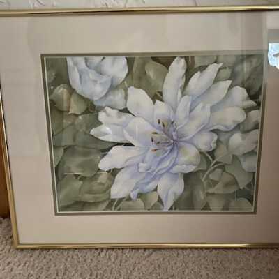 White lilies with foliage