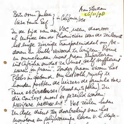 1998-11-26 brief aan oom Jankees en tante Eef v. der Have in California.