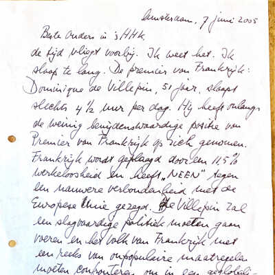 2005-06-07 Brief aan ouders.