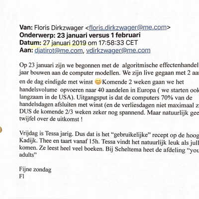 2019-02-27 Mail van Floris. De on-line trading gaat live.