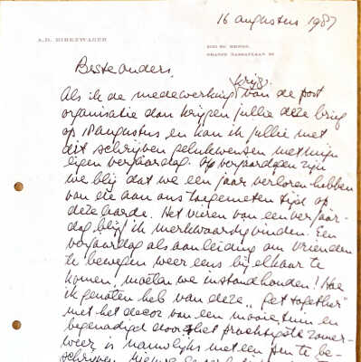 1987-08-16 Brief ADD aan ouders om te bedanken.