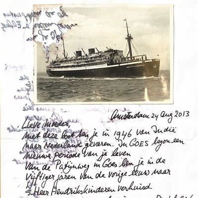 2013-08-24 Eerste brief van Aadje aan moeder Albertien in Rijckholt.