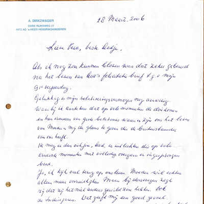 2006-03-28 Brief vader o.a. over bezoek aan Peggy Guggenheim in Venetie