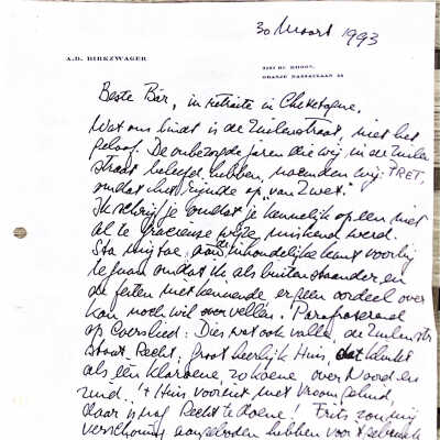 1993-03-30 Brief van ADD aan Bisschop Bär.