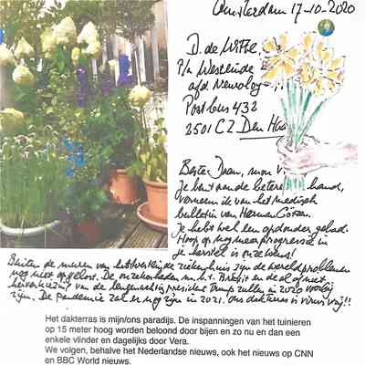 2020-10-17 Brief aan Daan Witte in het Westeinde Ziekenhuis in den Haag.