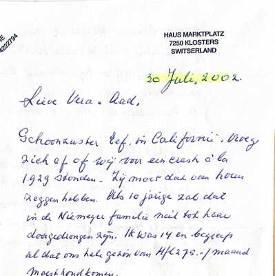 2002-07-30 Brief v. Ab over de visie v. Maarten v. Rossem en over de rationale v.d. koop van het appt. in Klosters.