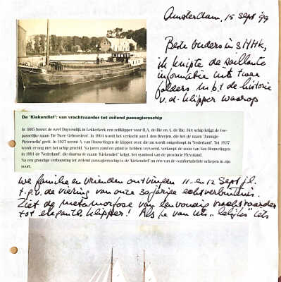 1999-09-15 Brief aan Beste Ouders over deklippr de Kiekendief.