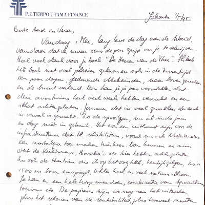1995-05-01 Brief van Paroehoem Nasoetion uit Jakarta.