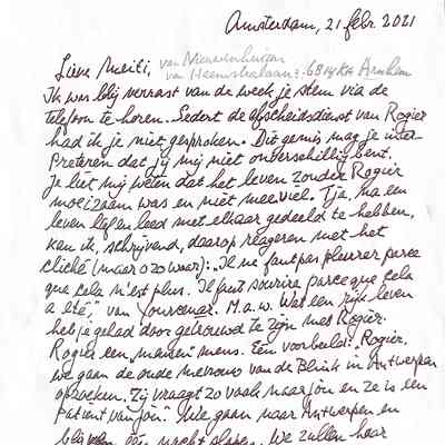 2021-02-21 Brief aan Meiti van Nieuwenhuizen