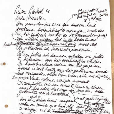 2013-09-23 Concept “bread and butter” brief aan Liesbeth & Maarten..