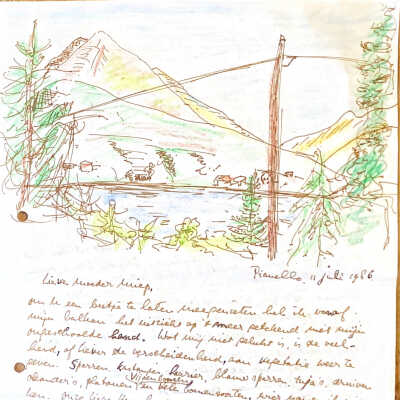 1986-07-11 Brief aan moeder Miep vanuit Pianello